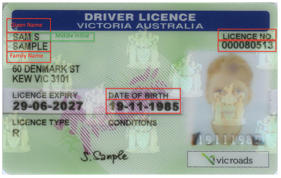 Victoria Driver Licence – post 7 November 2022 sample - front