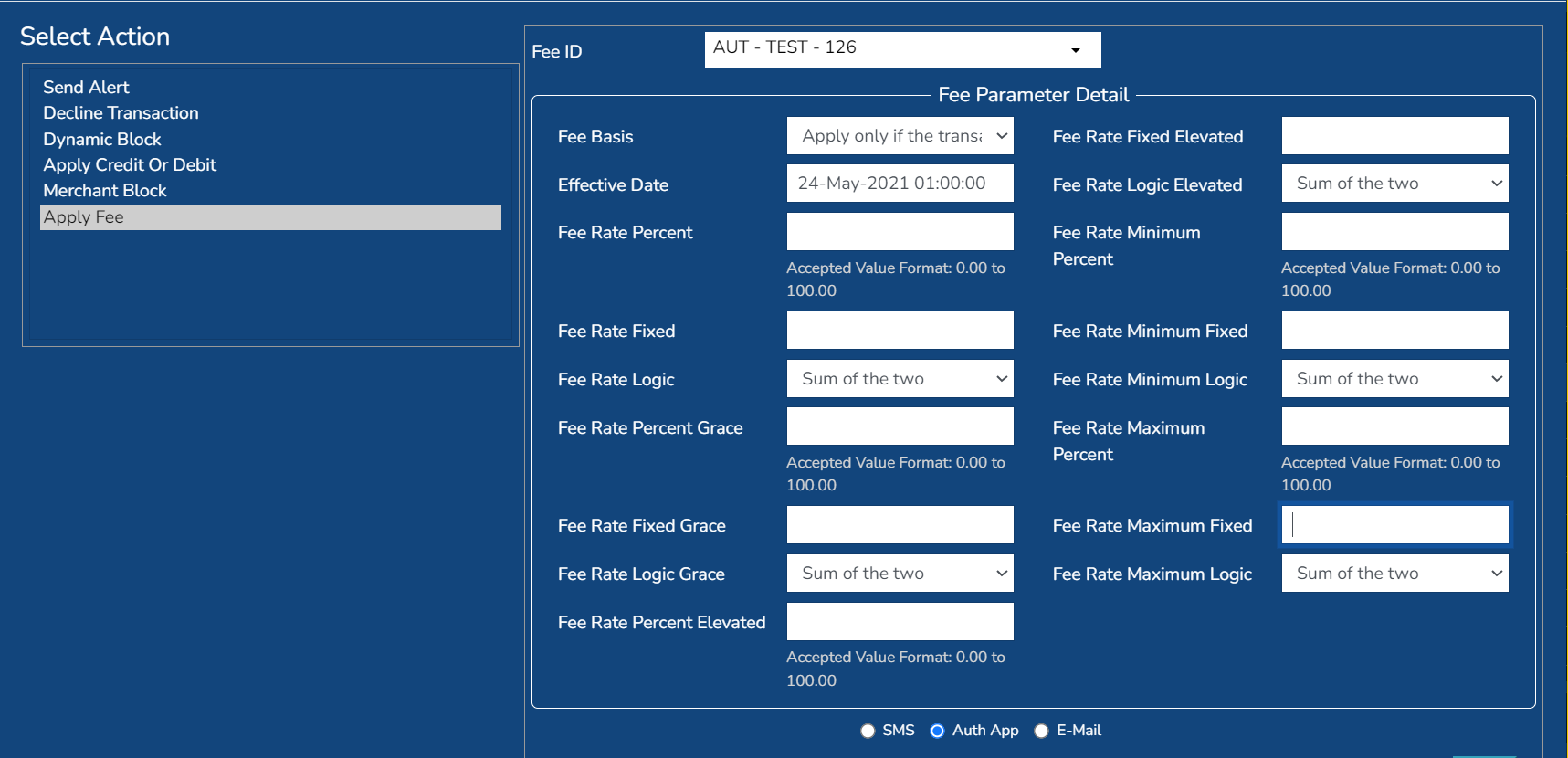 Fee template - Calculation logic