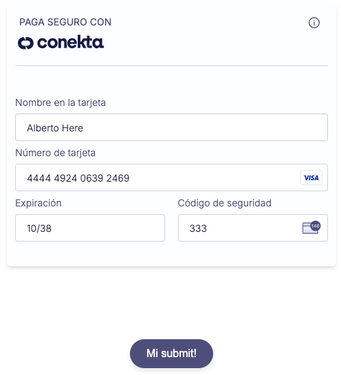 Ejemplo de Tokenizer siendo llamado por un botón externo