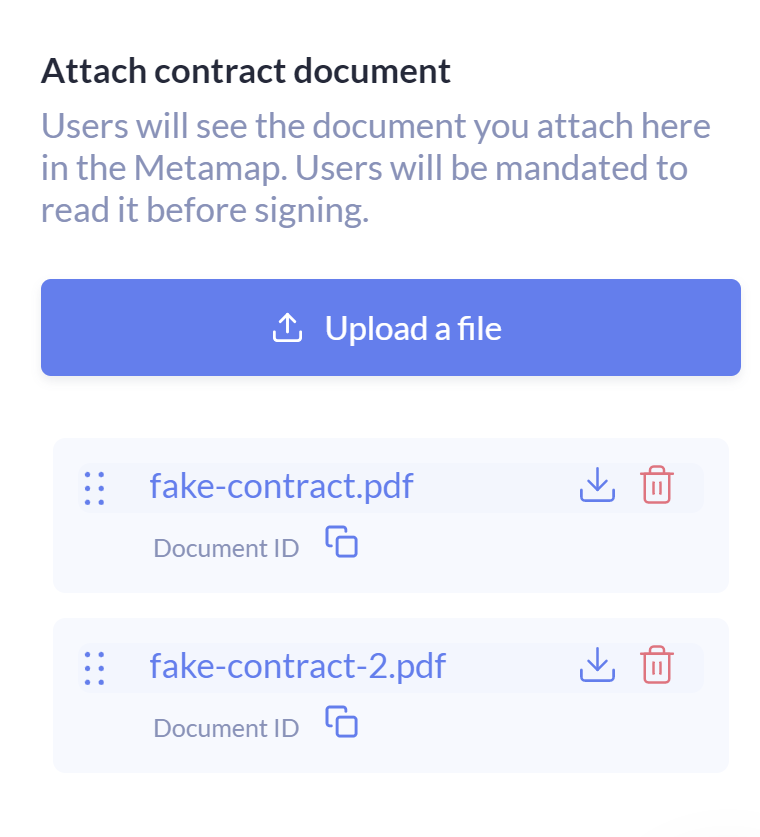 Document uploads in merit configuration Dashboard