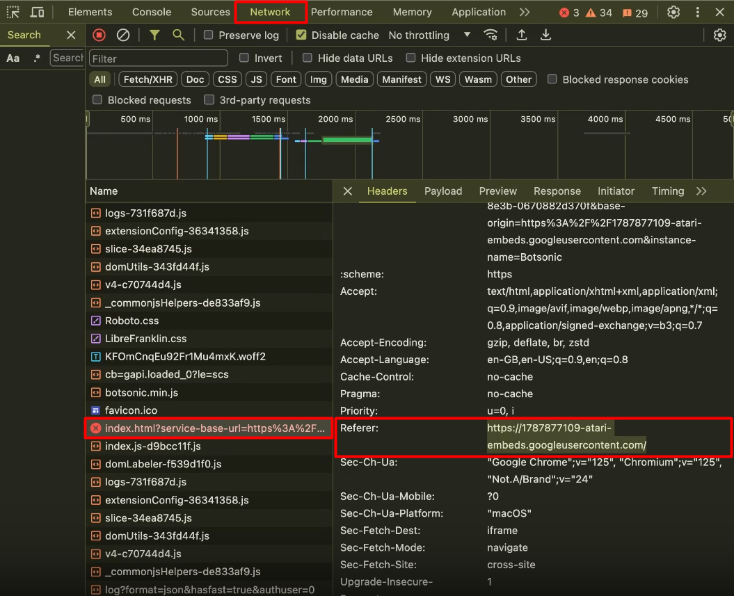 Example referer URL for a dynamic hostname