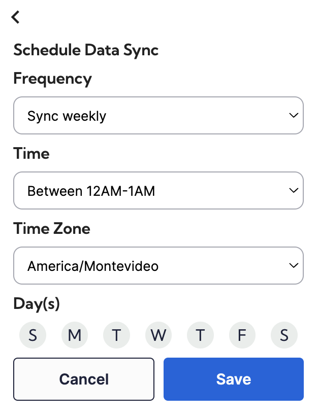 Schedule Settings