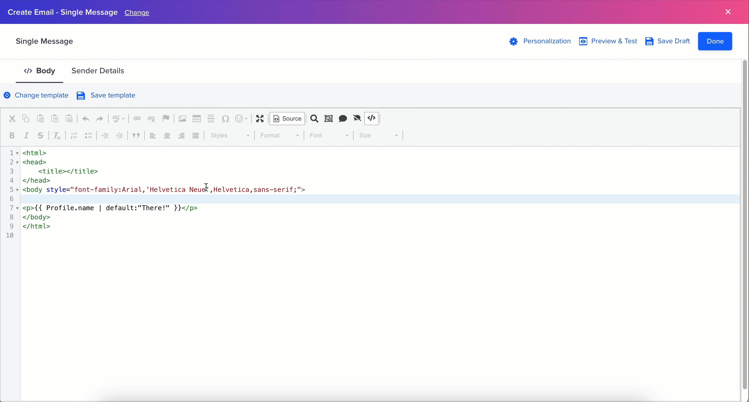 Insert the HTML Code Snippet