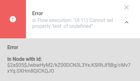 An error message while displaying the Flow the error occurred in.