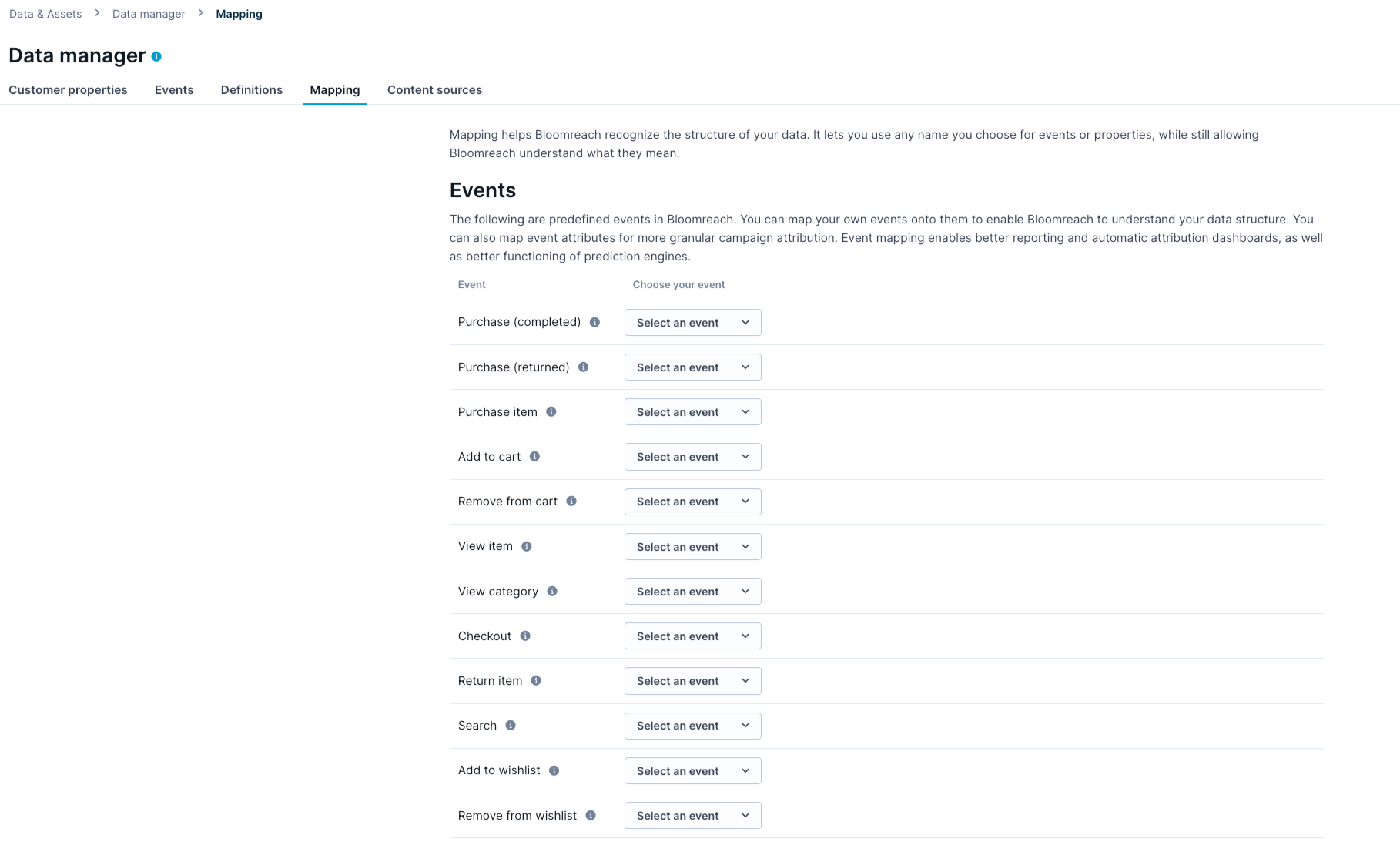Configure data mapping. 