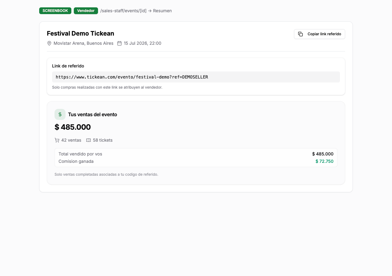 Link de referido del vendedor para compartir