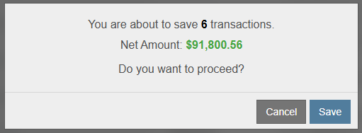 Save Transaction Confirmation