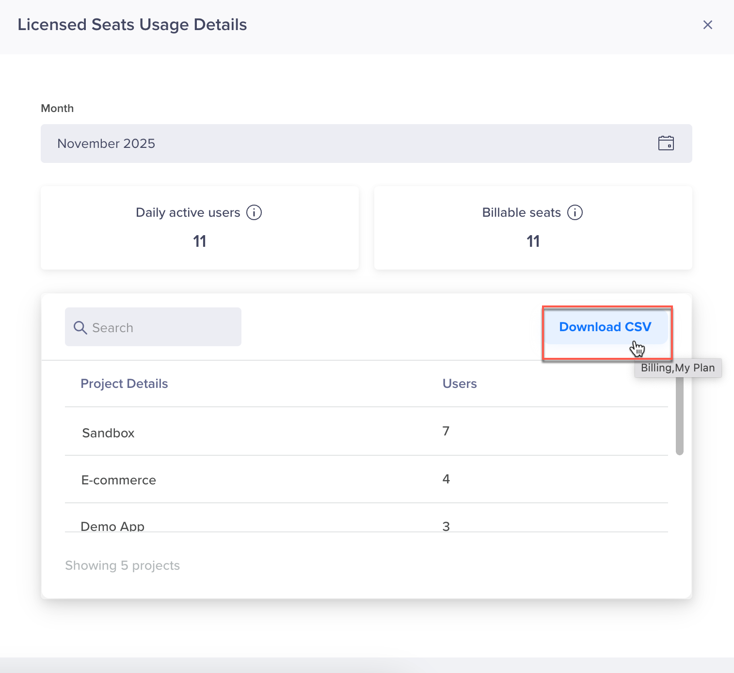 Download Licensed Users List