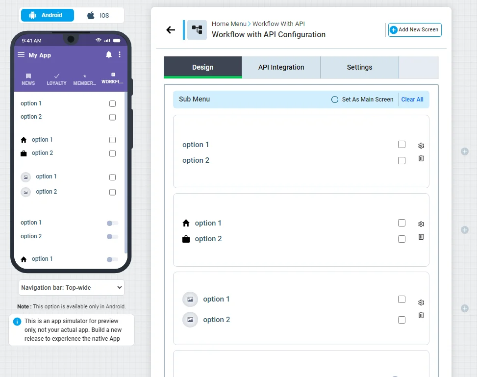 multiple choice layouts