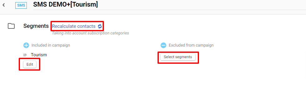 Segments section