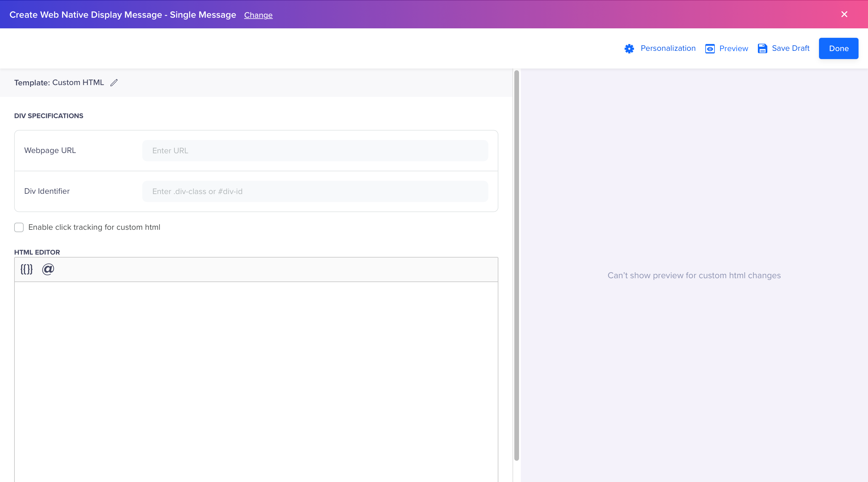 Custom HTML Template