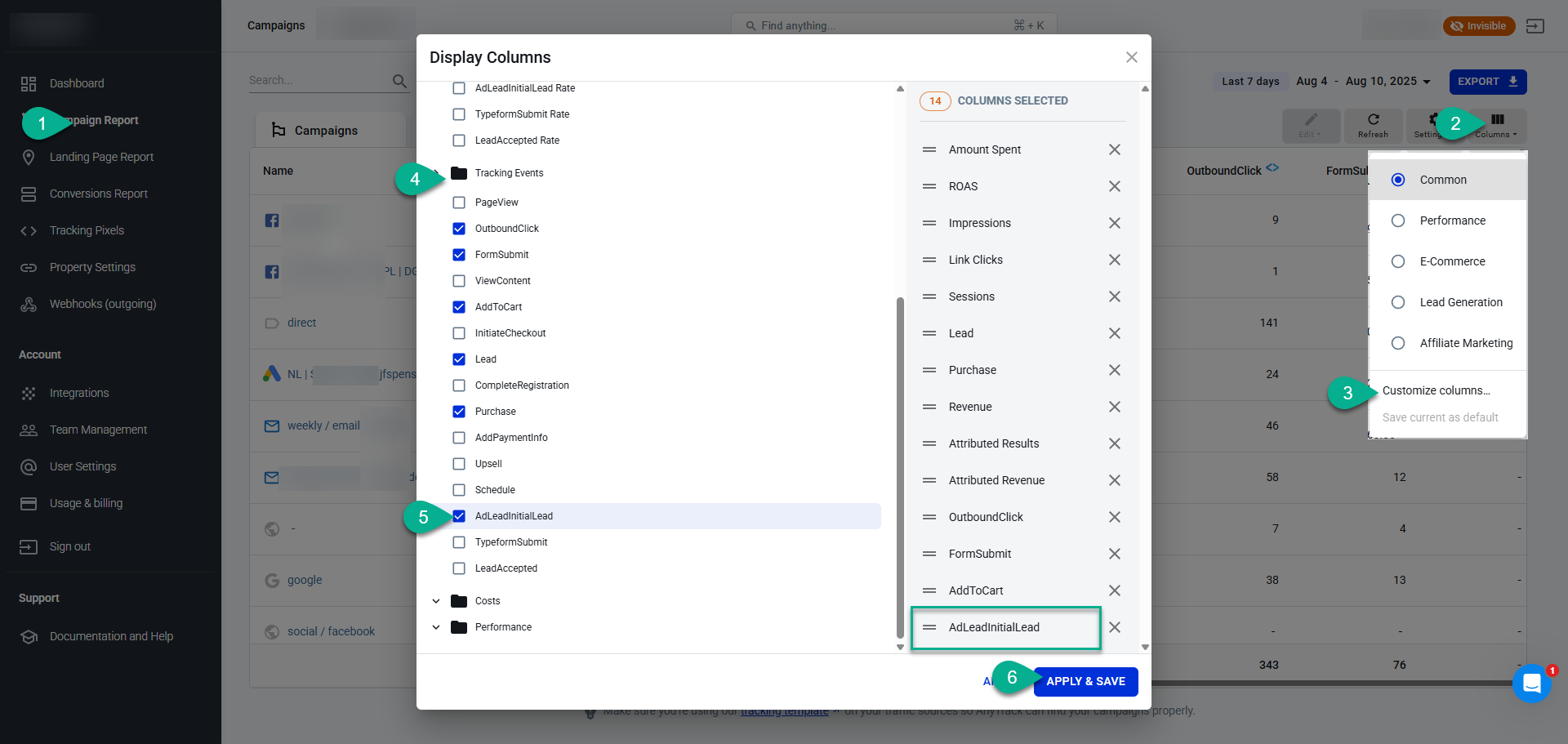 Add the AdLeadInitialLead column