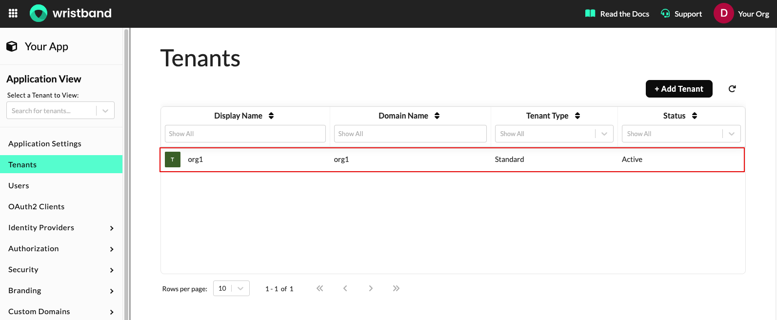 Select tenant