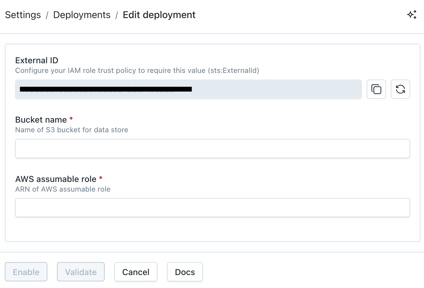 AWS Data Store Creation Wizard