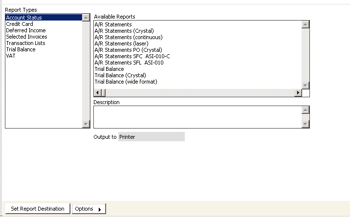 Desktop: AR/Cash > Generate reports