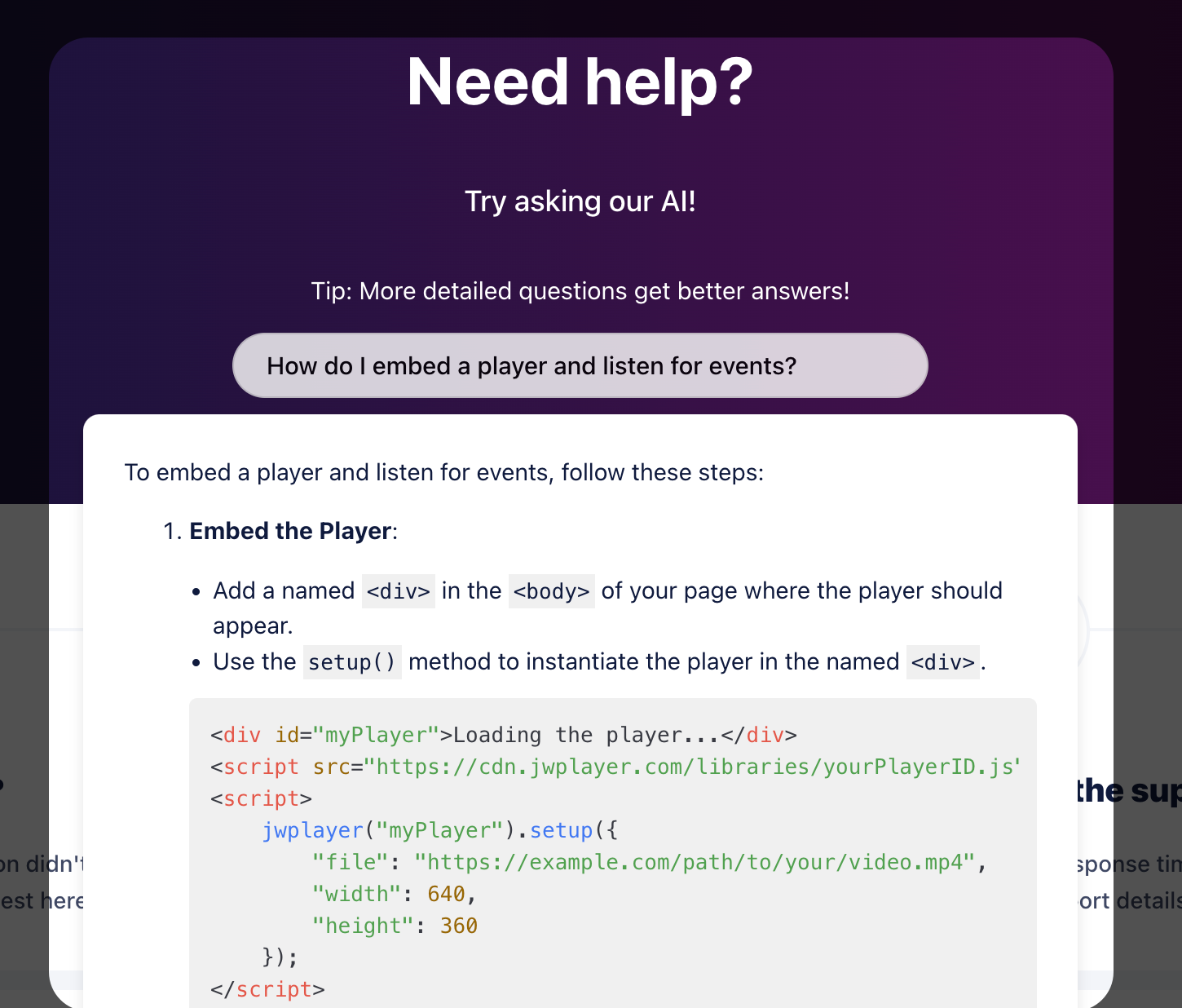 JWP Support AI