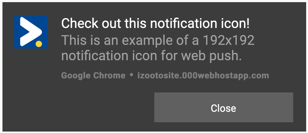 Notification with icon on Chrome on Windows 10