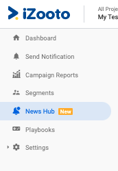 News Hub in navigation menu.
