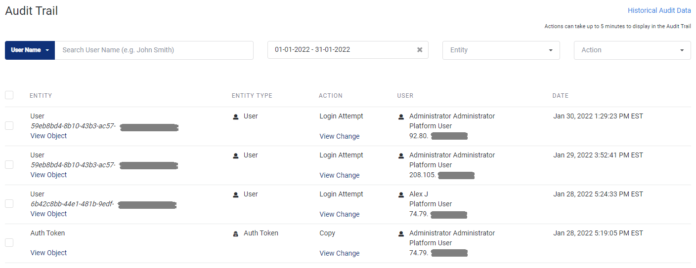Audit trail page with date filter.png 1408