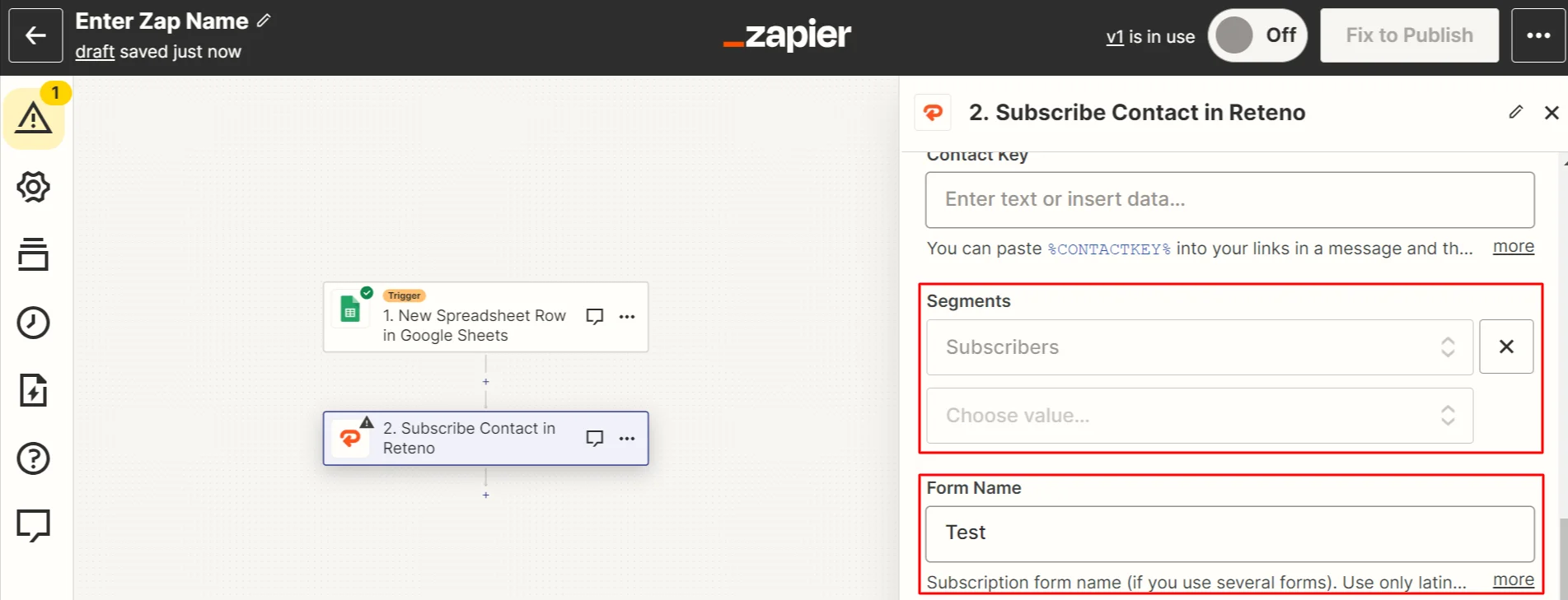 Segments and form name