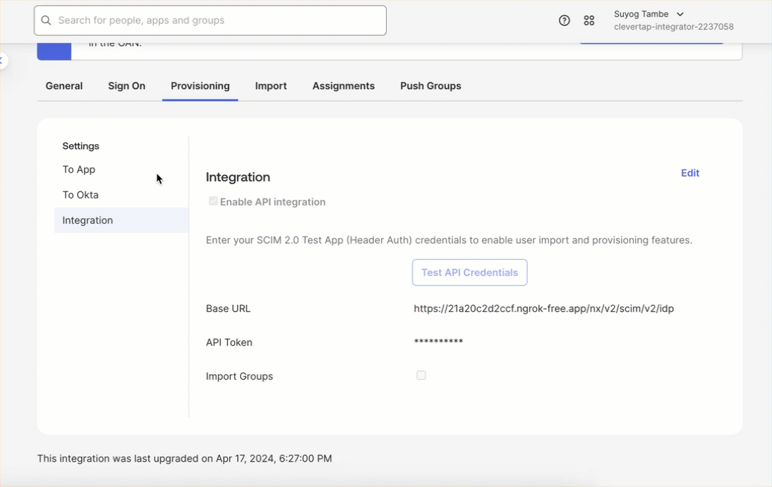 Provisioning Actions