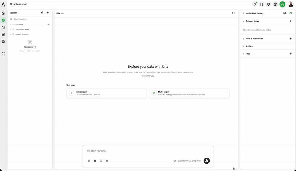 Screenshot: New project editor