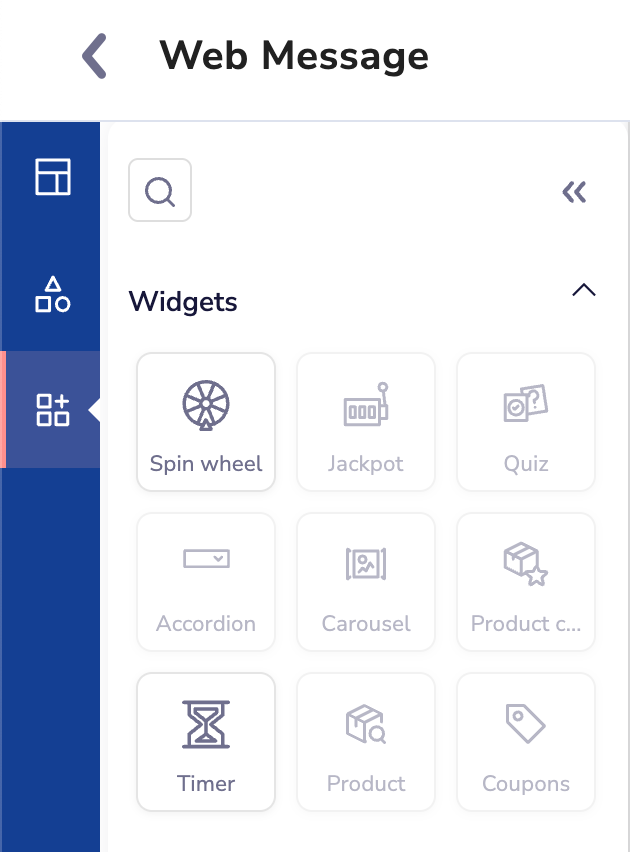 Widgets in Web Message