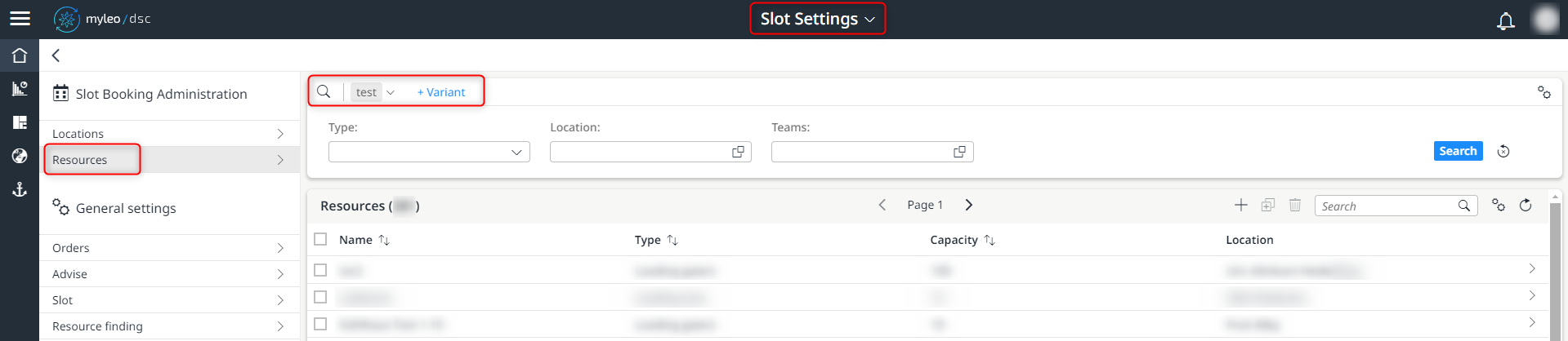 New option in the ‘Resources’ tab to create variants