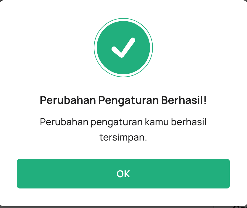 Pop Up Notifikasi Create Order URL