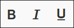 Viewing the Bold, Italics, and Underline icons