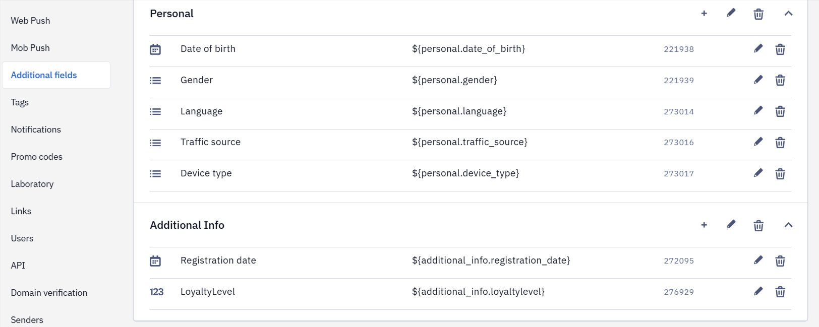 A Single Variable Format for Additional Fields