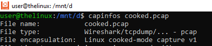 Sample cooked pcap output