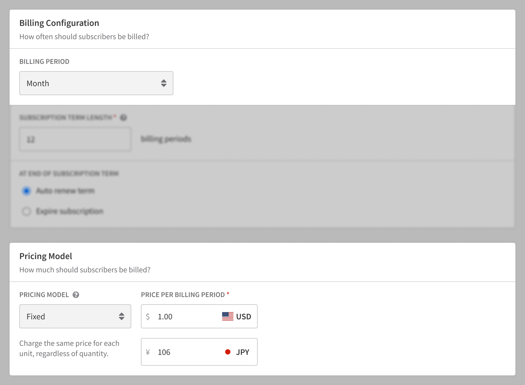 Billing Period And Price Per Billing Period