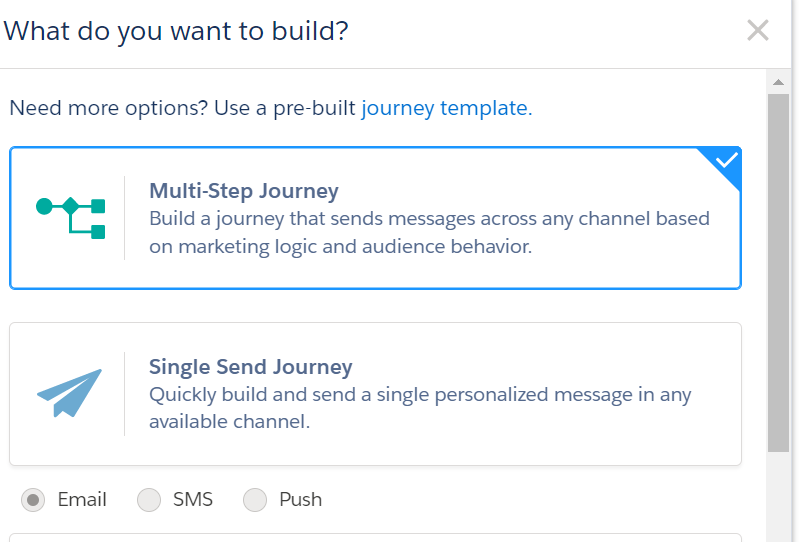 Multi-step journey