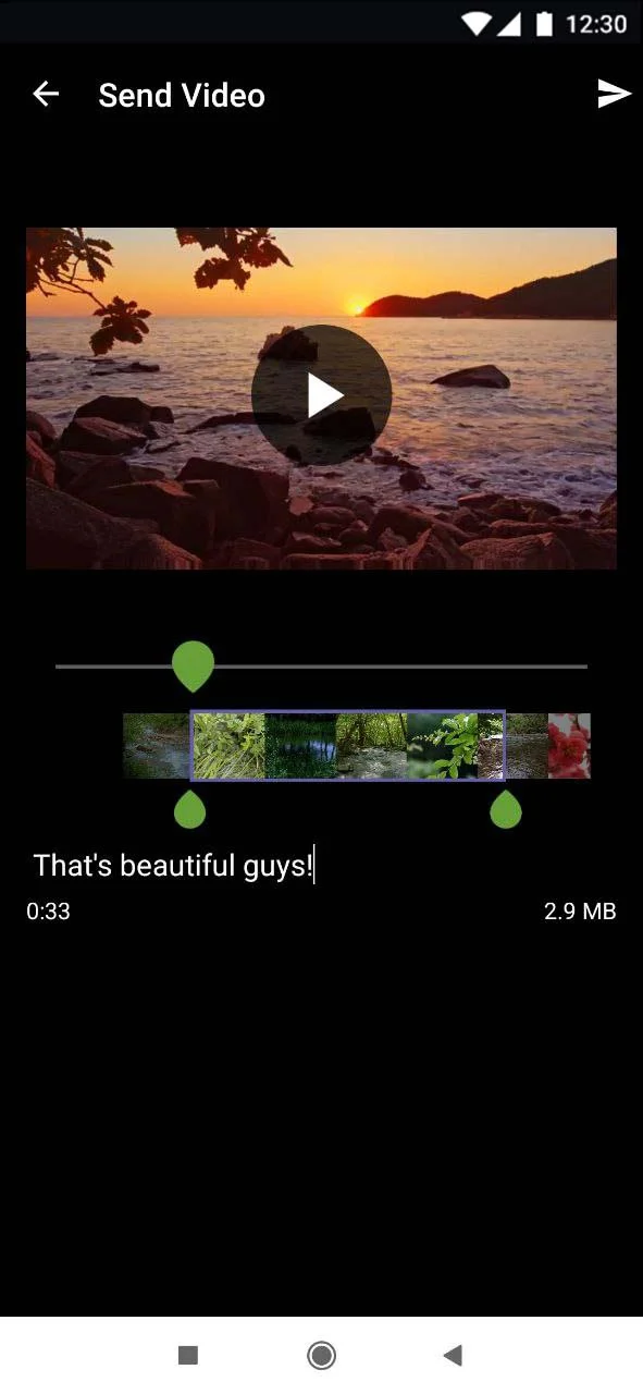 video trim with caption