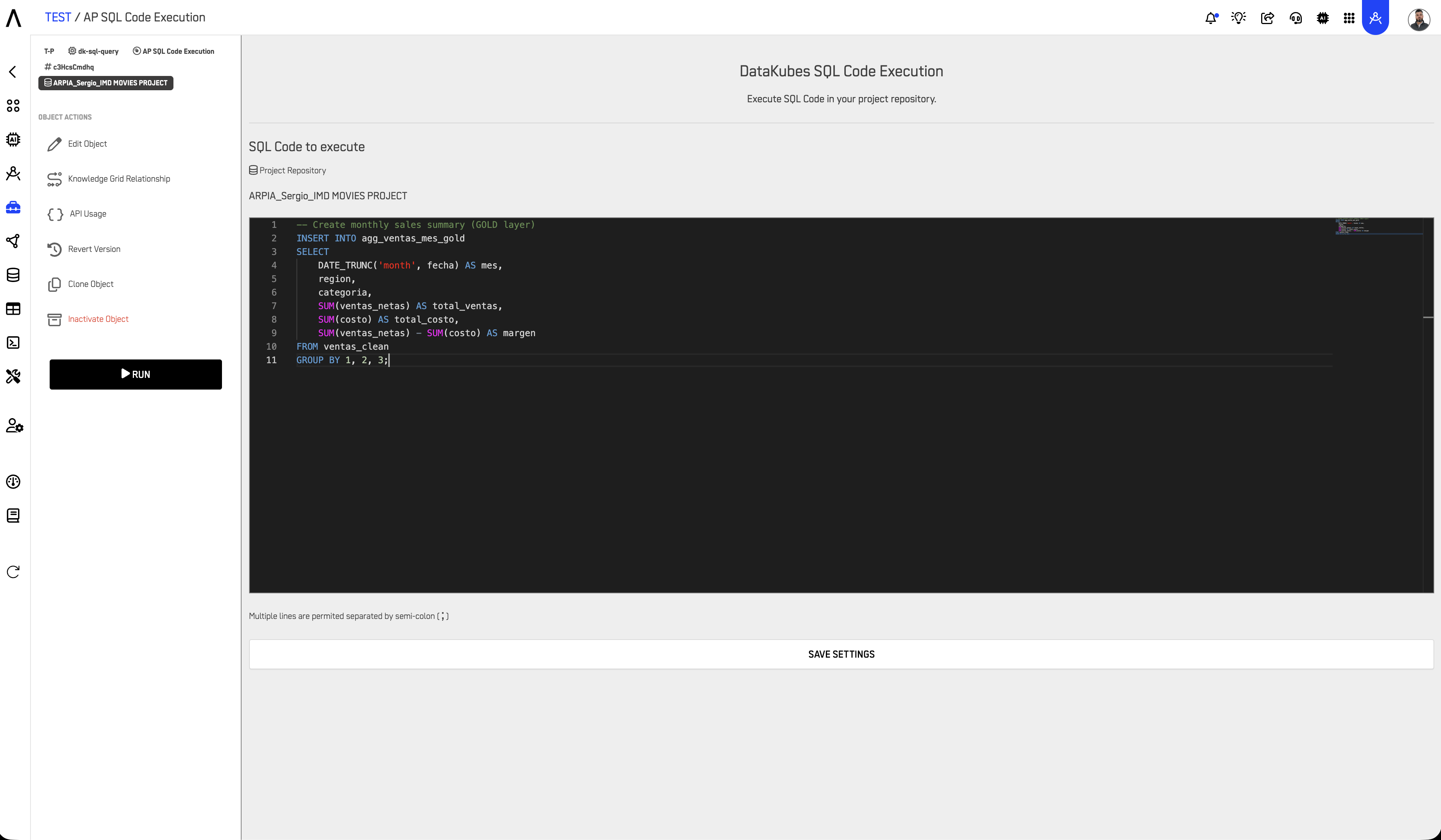 AP Prepared Table interface