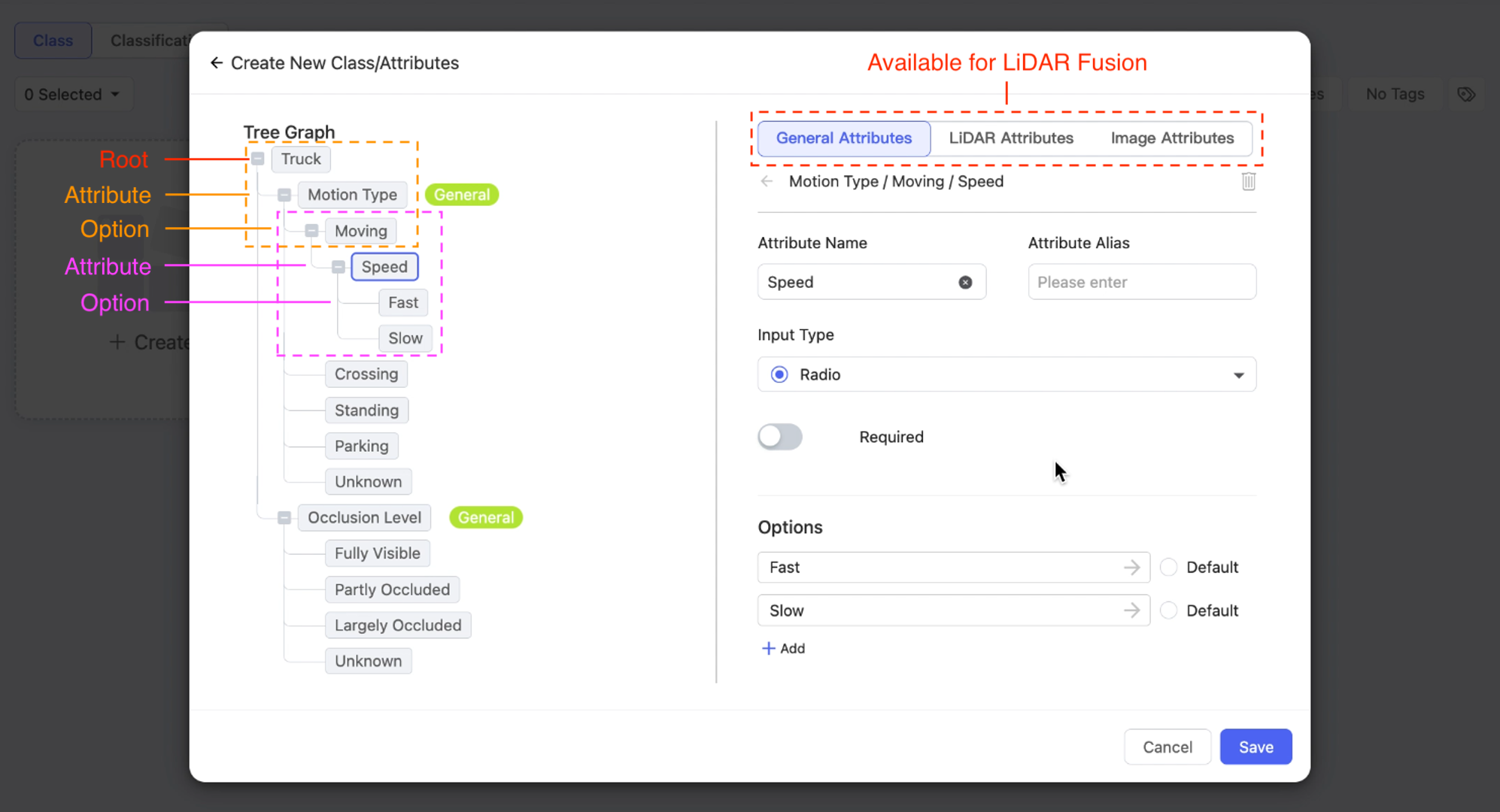 Attribute management interface