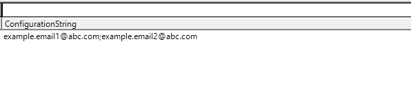 An example of the configuration string for the Notification Subscription.