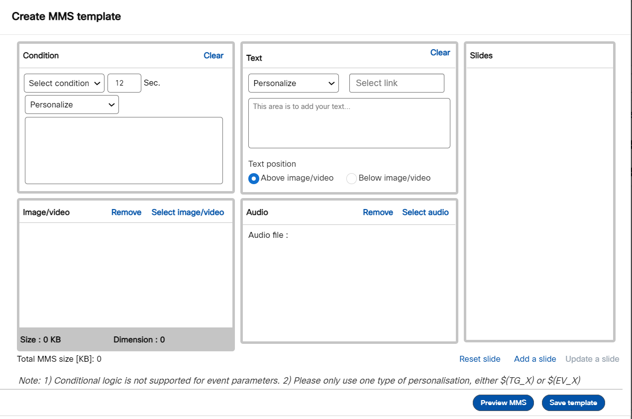 Create an MMS Template