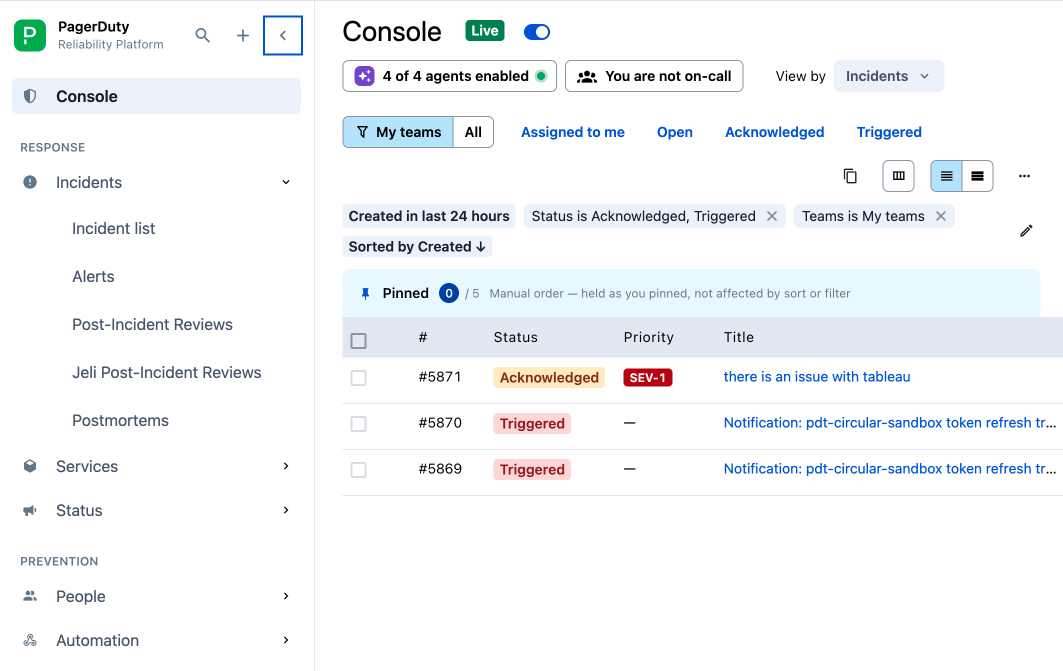 PDRP Console Overview