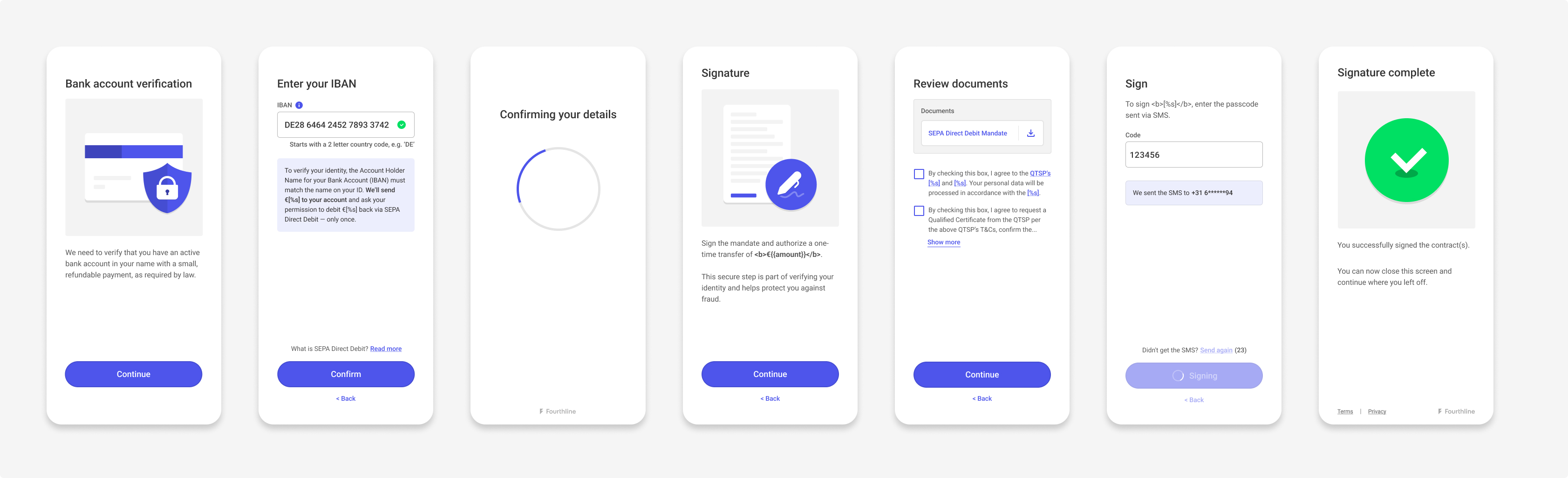 Mobile SDK flow for IBAN Verification