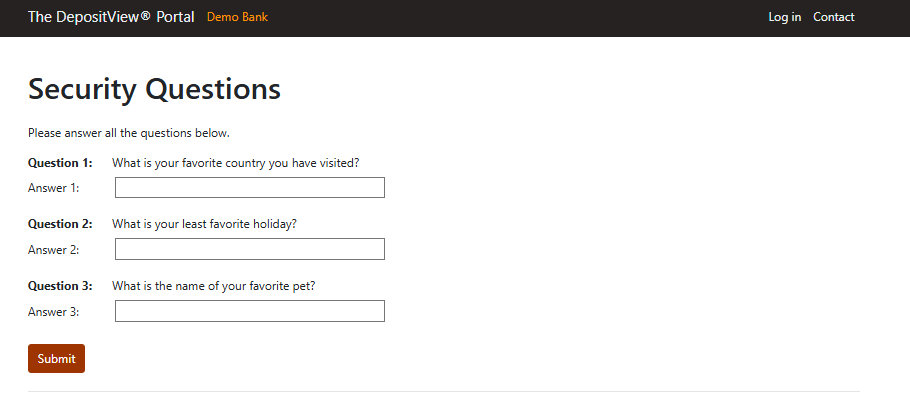 Answer Security Questions