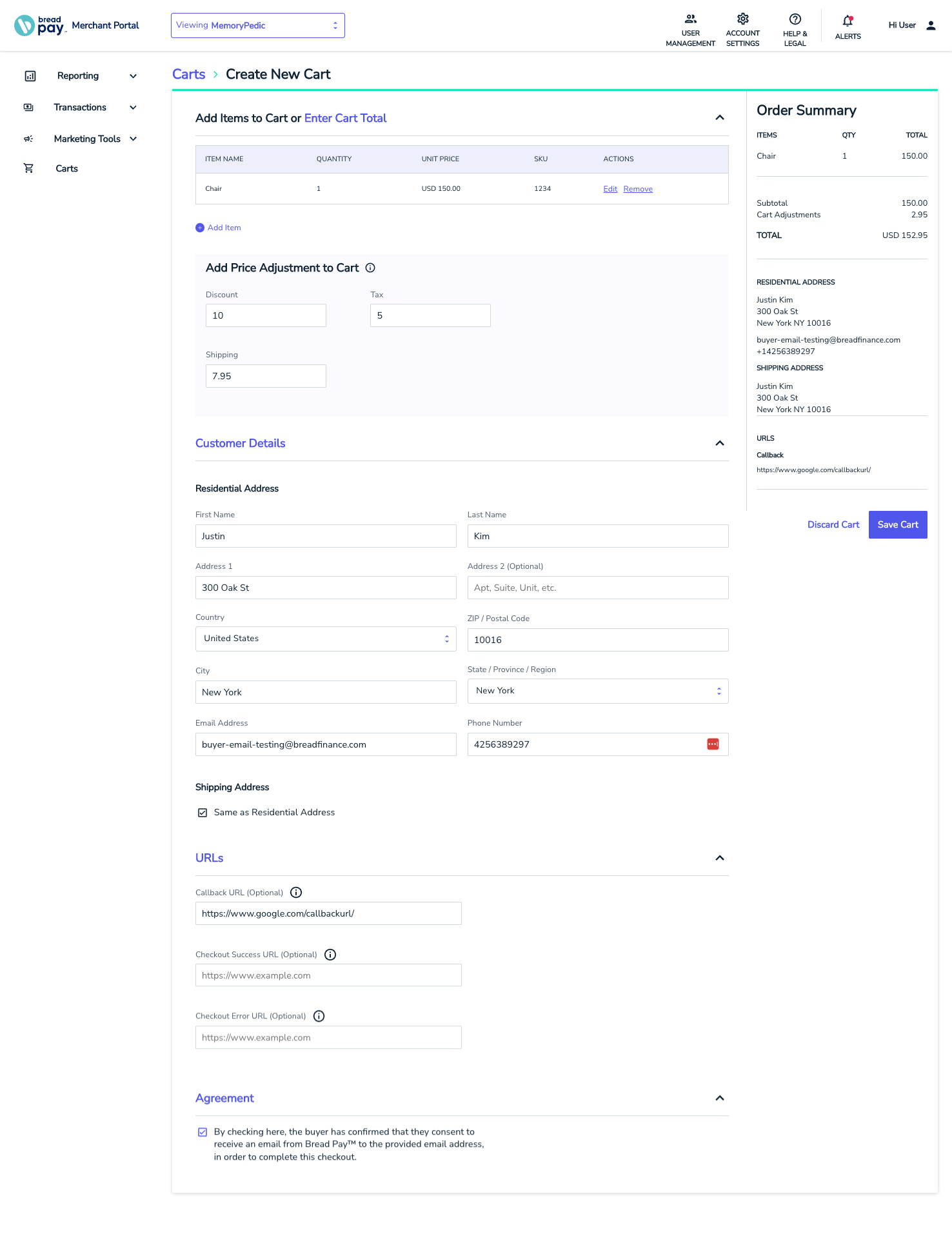 How to Create Custom Carts