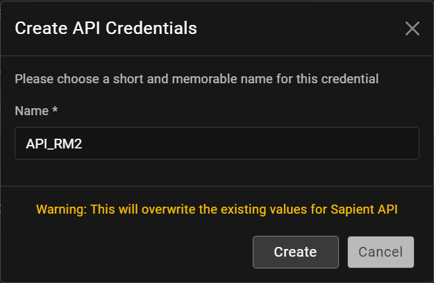 Creating API credentials