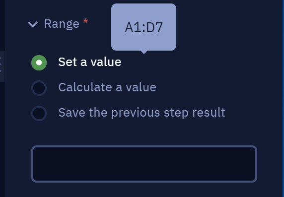 Range parameter and the tooltip