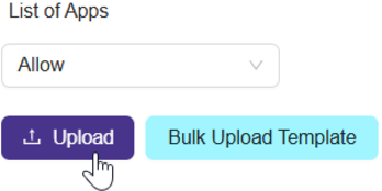 **List of Apps: Upload the template**