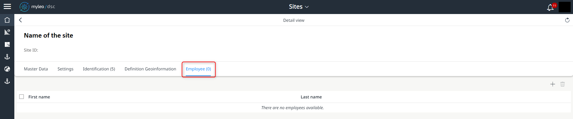 Employees inside the Sites UI