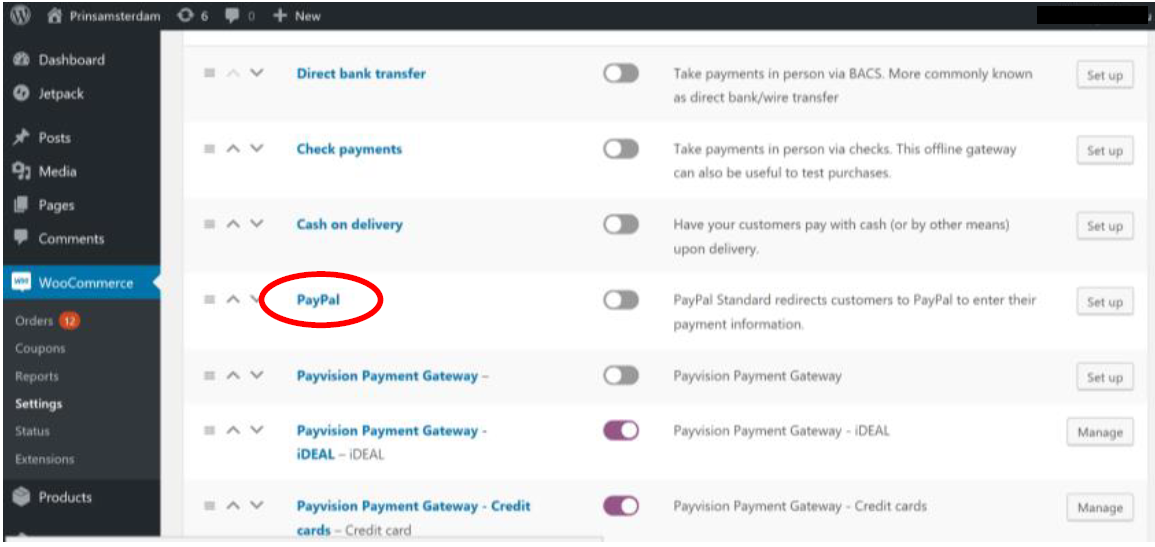 Note: a separate PayPal option exists, which is not part of the Payvision Payment Gateway. If you have a Payvision contract for PayPal, please select Payvision Payment Gateway – PayPal.