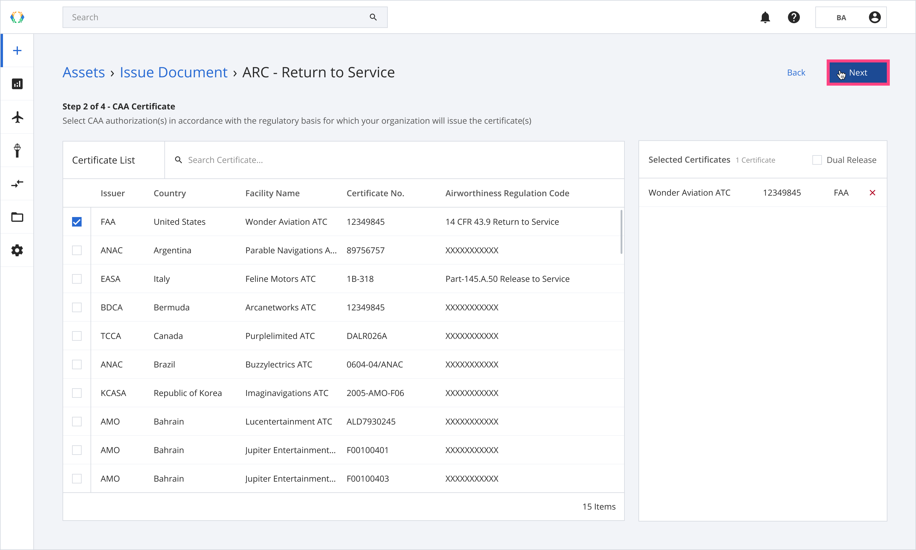 Select Certification Issuer