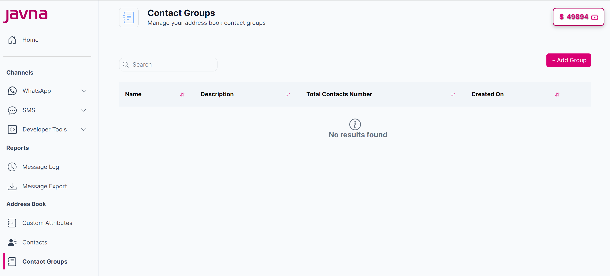 Fig 168: The list of contact groups